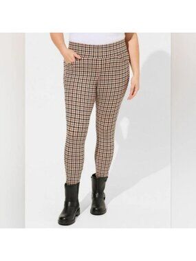 STUDIO by TORRID Womens 4R Herringbone Plus Size Pull On Pocket Pixie Crop Pant